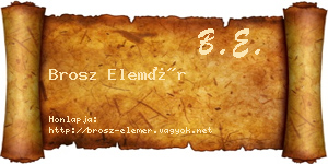 Brosz Elemér névjegykártya