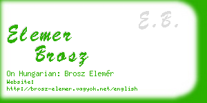 elemer brosz business card